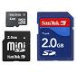 Memory Cards including SD, miniSD and microSD